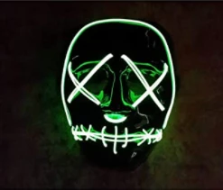 Onlineamericanstore Halloween Mask Light Up Masks Stitched American Flag 4th Edition LED Lighted Costume Mask (EDM, Rave, Party, DJ, Halloween, Costume, Movie)