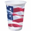 Online American Store Patriotic Theme Party Supplies Plastic Party Cups - 8-Count American Flag Party Disposable Plastic Cups, Waving Patriotic Party Supplies For America-Themed Parties, Red, White, And Blue, 16Oz