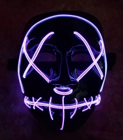 Onlineamericanstore Halloween Mask Light Up Masks Stitched American Flag 4th Edition LED Lighted Costume Mask (EDM, Rave, Party, DJ, Halloween, Costume, Movie)