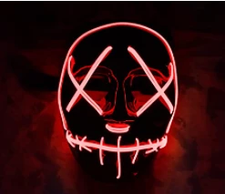 Onlineamericanstore Halloween Mask Light Up Masks Stitched American Flag 4th Edition LED Lighted Costume Mask (EDM, Rave, Party, DJ, Halloween, Costume, Movie)