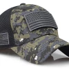 TACVASEN Official Store TACVASEN Tactical Camouflage Baseball Caps Men Summer Mesh Military Army Caps Constructed Trucker Cap Hats With USA Flag Patches