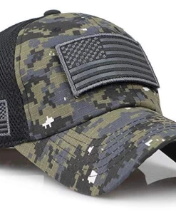 TACVASEN Official Store TACVASEN Tactical Camouflage Baseball Caps Men Summer Mesh Military Army Caps Constructed Trucker Cap Hats With USA Flag Patches
