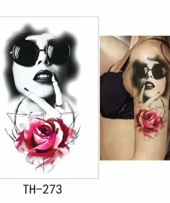 Onlineamericanstore Halloween Temporary Tekashi69 Tattoos Siouxsie Sioux Temporary Tattoo - Girl Temporary Tattoo, Roses Fake Tattoo