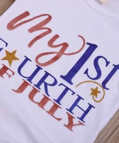 Onlineamericanstore Kids Clothing Girls Clothes Baby Girls Letter Tops Tulle Sequin Skirt Hairband Leg Warmer Outfit 4th Of July Kids Clothes Independence Day #40
