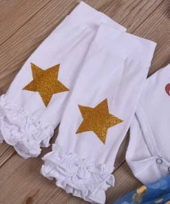 Onlineamericanstore Kids Clothing Girls Clothes Baby Girls Letter Tops Tulle Sequin Skirt Hairband Leg Warmer Outfit 4th Of July Kids Clothes Independence Day #40