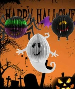Decoration And Furnishing Store Halloween Decoration Hanging Spider Bat Ghost Lanterns Halloween Party Scene Layout Cosplay Decorations Party Supplies #727