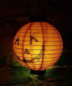 Lotsgoods88 Halloween Decoration LED Paper Pumpkin Hanging Lantern Light Lamp Halloween Decorations For Home Horror Lantern Supplies