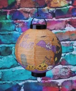 Lotsgoods88 Halloween Decoration LED Paper Pumpkin Hanging Lantern Light Lamp Halloween Decorations For Home Horror Lantern Supplies