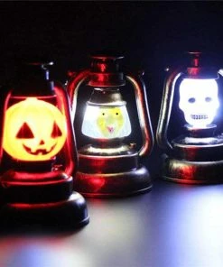 My Name Is Chenk Store Halloween Decoration Pumpkin Skull Witch Lamp Hanging Portable Light Holder Bar Haunted House Decoration Props Supplies Halloween Decorations