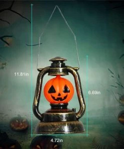 My Name Is Chenk Store Halloween Decoration Pumpkin Skull Witch Lamp Hanging Portable Light Holder Bar Haunted House Decoration Props Supplies Halloween Decorations