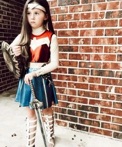 Onlineamericanstore Wonder Woman Costume Inspired, Girl's Halloween Costume, Kids Superhero Costume, Amazonian Princess