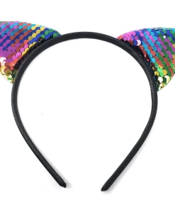 The American Store Glitter Flip Sequins Cat Ear Girl Hairband Halloween Headdress Gifts
