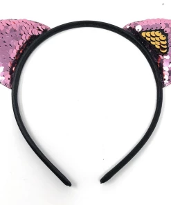 The American Store Glitter Flip Sequins Cat Ear Girl Hairband Halloween Headdress Gifts