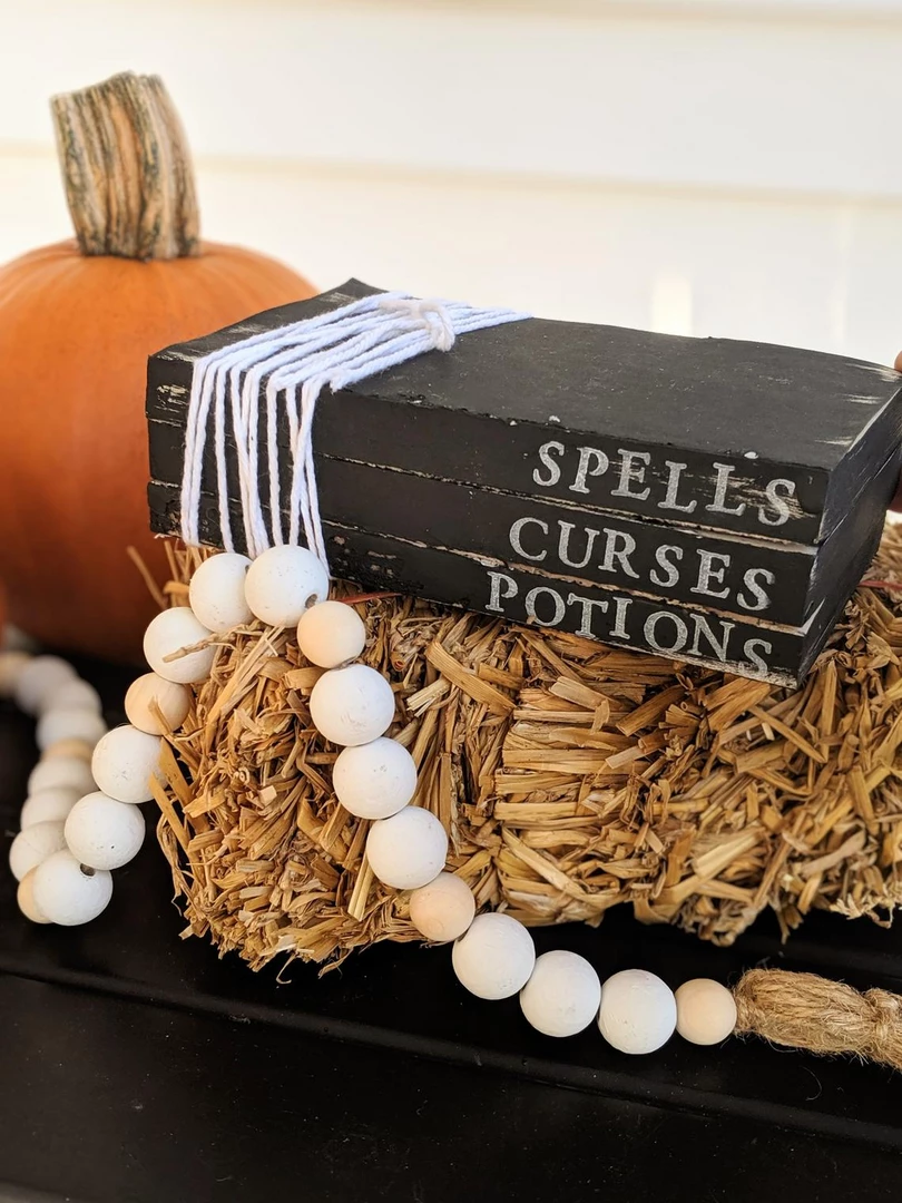 Onlineamericanstore Halloween Decorations Mini Book Stacks - Halloween Decor - Rae Dunn Halloween - Hocus Pocus - Stamped Books - Halloween - Tiered Tray 6 Onlineamericanstore Halloween Decorations Mini Book Stacks - Halloween Decor - Rae Dunn Halloween - Hocus Pocus - Stamped Books - Halloween - Tiered Tray