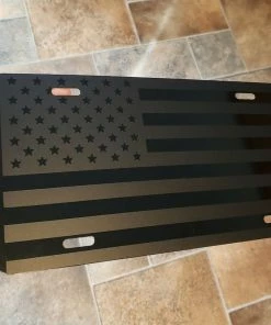 The American Store Marine/Navy/Army/Air Force/CoastGuard Black American Flag License Plate / Black American Flag / Tactical American Flag License Plate
