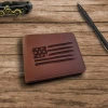TruthTreasuresMil Personalized Wallet. Engraved American Flag Wallet. Minimalist Front Pocket Leather Wallet For Men. Custom Bifold Wallet. Patriotic Gifts