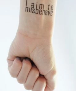 Onlineamericanstore I Aim To Misbehave Temporary Tattoo