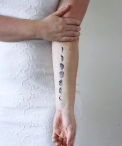 Onlineamericanstore Moon Phase Temporary Tattoo / Moon Temporary Tattoo / Moon Phase Gift / Moon Gift / Bohemian Gift / Festival Accessoire / Festival Fashion