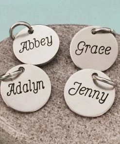 Onlineamericanstore Add On To Necklace, Bracelets Or Keychain So, Personalized Name, Add On Disk, Name Disk, Customized Name, Add On Charm Custom Name Accessories