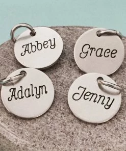 Onlineamericanstore Add On To Necklace, Bracelets Or Keychain So, Personalized Name, Add On Disk, Name Disk, Customized Name, Add On Charm Custom Name Accessories