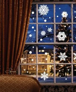 Onlineamericanstore REUSABLE - Window Cling - Christmas Decorations - Christmas Decor - Christmas Snowflakes - Christmas Wall Decor - Snowflake Decals