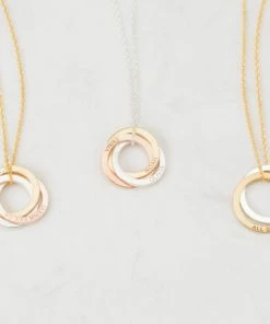Online American Store Custom Name Accessories Family Necklace • Personalized Linked Circle Necklace • Custom Name Linked Rings • Personalized Eternity Necklace • Christmas Gift • NM30F53
