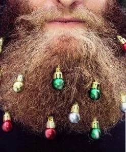 Onlineamericanstore Beardaments Beard Ornaments Ugly Christmas Party Christmas Ornament Beard Baubles Christmas Decoration Beard Art Beard Bling Pack Of 12