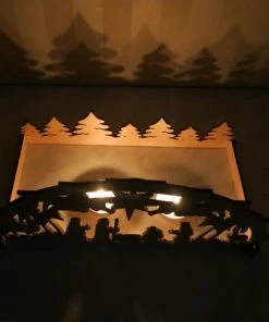 Onlineamericanstore Nativity Scene, Christmas Decoration, Manger Scene, Christmas Decoration, Christmas Light Decoration, Wooden Candlestick, FREE SHIPPING Christmas Decorations