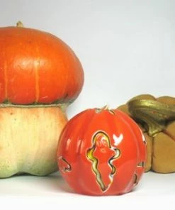 CarvedCandleArt Orange Brown Black Carved Candle Candles Pumpkin Gift Unique Gift For Halloween Spider On Candles