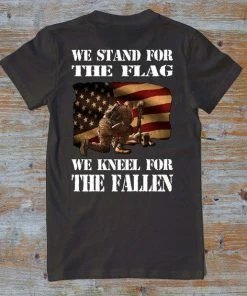 RaggedApparelNM Mens Clothing We Stand For The Flag We Kneel For The Fallen/Respect Shirts/Military/USA Flag Shirts/USA/Army/Navy/Marines/Air Force/Veteran/Proud American