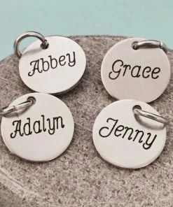 Onlineamericanstore Add On To Necklace, Bracelets Or Keychain So, Personalized Name, Add On Disk, Name Disk, Customized Name, Add On Charm Custom Name Accessories