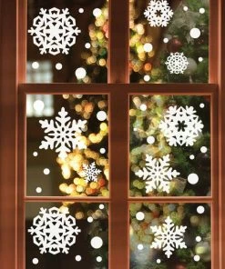 Onlineamericanstore REUSABLE - Window Cling - Christmas Decorations - Christmas Decor - Christmas Snowflakes - Christmas Wall Decor - Snowflake Decals