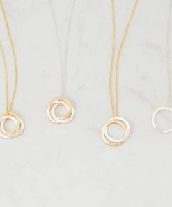 Online American Store Custom Name Accessories Family Necklace • Personalized Linked Circle Necklace • Custom Name Linked Rings • Personalized Eternity Necklace • Christmas Gift • NM30F53