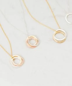 Online American Store Custom Name Accessories Family Necklace • Personalized Linked Circle Necklace • Custom Name Linked Rings • Personalized Eternity Necklace • Christmas Gift • NM30F53