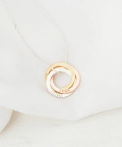 Online American Store Custom Name Accessories Family Necklace • Personalized Linked Circle Necklace • Custom Name Linked Rings • Personalized Eternity Necklace • Christmas Gift • NM30F53
