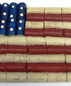 PruVisions Recycled Wine Corn American Flag Trivet, USA Flag Cork Wall Art, Patriotic, Independence Dary, 4th Of July, Veteren's Day, US Flag Decor Wall Decor & Art