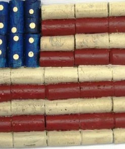 PruVisions Recycled Wine Corn American Flag Trivet, USA Flag Cork Wall Art, Patriotic, Independence Dary, 4th Of July, Veteren's Day, US Flag Decor Wall Decor & Art