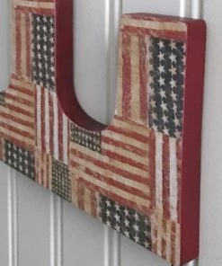BetterLetterDesigns 9” American Flag Wall Art, Rustic Decor, American Flag Letter, Patriotc Decor, Gallery Wall, Hanging Letter, Decorated Letter, Wall Letter Wall Decor & Art