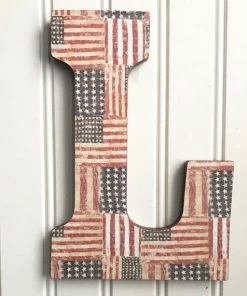 BetterLetterDesigns 9” American Flag Wall Art, Rustic Decor, American Flag Letter, Patriotc Decor, Gallery Wall, Hanging Letter, Decorated Letter, Wall Letter Wall Decor & Art