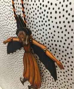 SugarberryMinis Halloween Flying Witch, Vintage Inspired Halloween Decorations