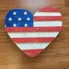 TeachingIsOurSideGig Rustic Patriotic American Flag Heart Wooden Wall Decor