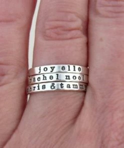 Onlineamericanstore Custom Name Ring, Ring With Names, Personalized Ring, Stacking Name Ring, Sterling Silver Ring, Mom Ring, Silver Ring