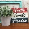 Online American Store Patriotic Decorations, Americana Decor, Wooden American Flag, American Flag Wall Art, American Flag Decor, Faith Family Freedom Wood Sign Wall Decor & Art