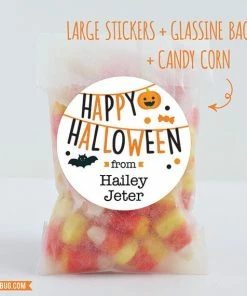 Chickabug Halloween Stickers - Happy Halloween Party Banners - Sheet Of 12 Or 24