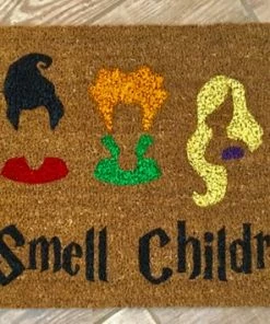 The American Store Halloween Decorations The Original Hocus Pocus Doormat, Sanderson Sisters Door Mat, I Smell Children, Disney Door Mat,MNSSHP, Disney Home Decor,Halloween Door Mat