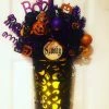 DillyBeanDesign Halloween Wreath 18" Tall Pocket Door Wreath Glittery Black Purple Orange Halloween Wreath READY TO SHIP