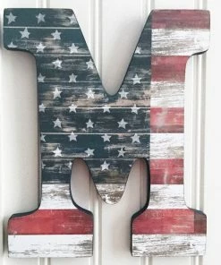 BetterLetterDesigns Wall Decor & Art 9” American Flag Wall Art, Rustic Decor, American Flag Letter, Letter Art, Gallery Wall, Hanging Letter, Decorated Letter, Wall Letter
