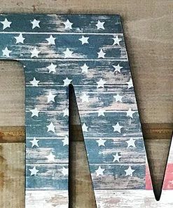 BetterLetterDesigns 12" American Flag Wall Art, Wall Decor, Rustic Decor, American Flag Letter, Letter Art, Gallery Wall, Hanging Letter, Decorated Letter Wall Decor & Art