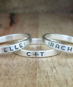 Onlineamericanstore Custom Name Ring, Ring With Names, Personalized Ring, Stacking Name Ring, Sterling Silver Ring, Mom Ring, Silver Ring 15 Onlineamericanstore Custom Name Ring, Ring With Names, Personalized Ring, Stacking Name Ring, Sterling Silver Ring, Mom Ring, Silver Ring