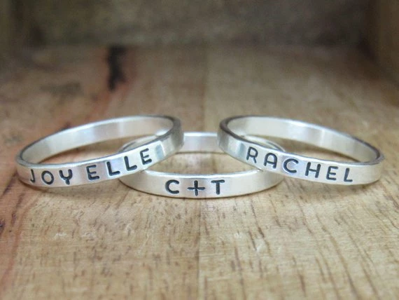 Onlineamericanstore Custom Name Ring, Ring With Names, Personalized Ring, Stacking Name Ring, Sterling Silver Ring, Mom Ring, Silver Ring 6 Onlineamericanstore Custom Name Ring, Ring With Names, Personalized Ring, Stacking Name Ring, Sterling Silver Ring, Mom Ring, Silver Ring